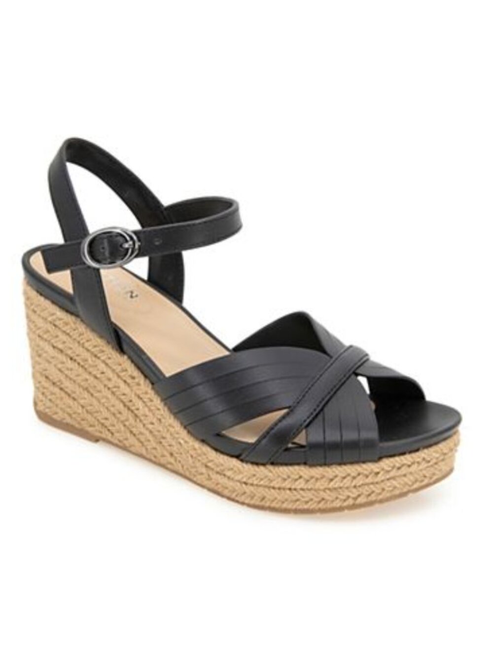 Kenneth Cole Reaction Comi Wedge Espadrille Sandals Black - 9.5M